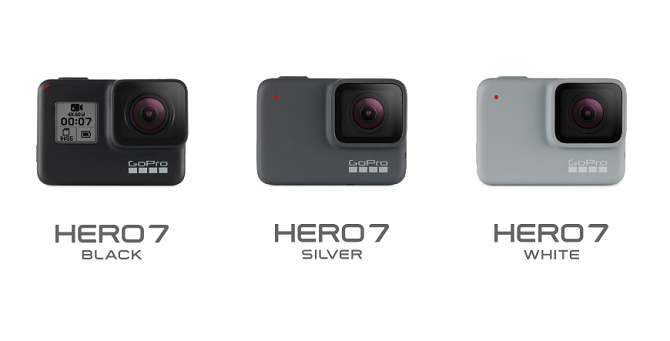 GoPro HERO7 3モデルが並んだ様子